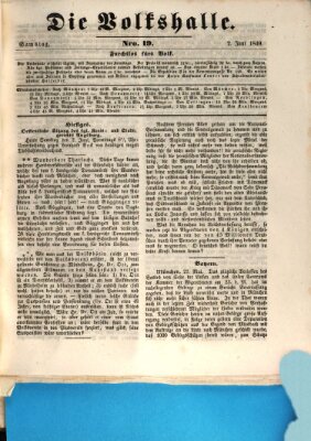 Die Volkshalle Samstag 2. Juni 1849