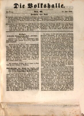 Die Volkshalle Freitag 15. Juni 1849