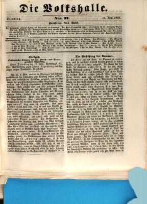 Die Volkshalle Dienstag 19. Juni 1849