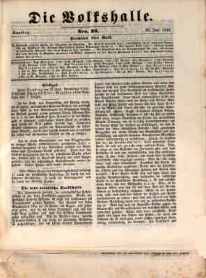 Die Volkshalle Samstag 23. Juni 1849