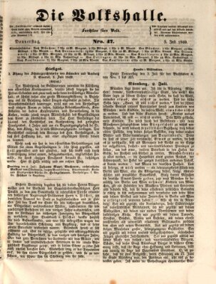 Die Volkshalle Donnerstag 5. Juli 1849