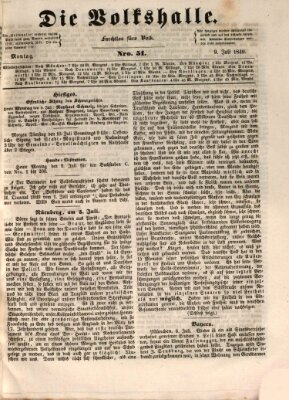 Die Volkshalle Montag 9. Juli 1849