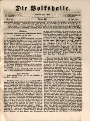 Die Volkshalle Montag 16. Juli 1849