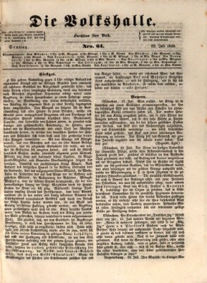 Die Volkshalle Sonntag 22. Juli 1849