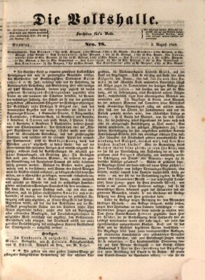 Die Volkshalle Sonntag 5. August 1849