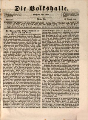 Die Volkshalle Sonntag 12. August 1849