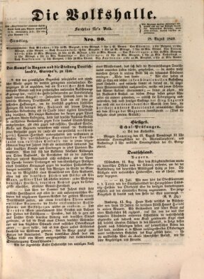 Die Volkshalle Samstag 18. August 1849