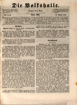 Die Volkshalle Mittwoch 29. August 1849