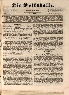 Die Volkshalle Montag 3. September 1849