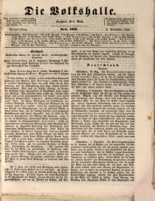 Die Volkshalle Donnerstag 6. September 1849