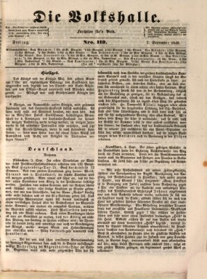 Die Volkshalle Freitag 7. September 1849