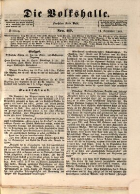 Die Volkshalle Freitag 14. September 1849