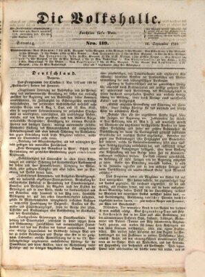 Die Volkshalle Sonntag 16. September 1849