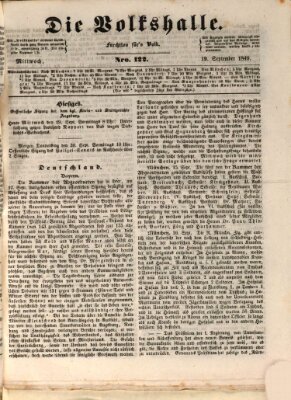 Die Volkshalle Mittwoch 19. September 1849