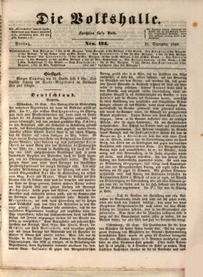 Die Volkshalle Freitag 21. September 1849