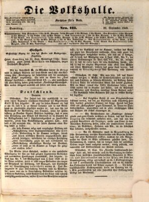 Die Volkshalle Samstag 22. September 1849