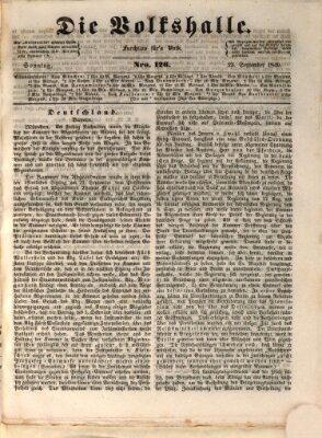 Die Volkshalle Sonntag 23. September 1849