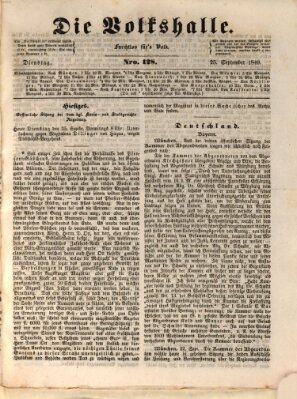 Die Volkshalle Dienstag 25. September 1849