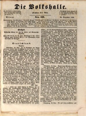 Die Volkshalle Mittwoch 26. September 1849