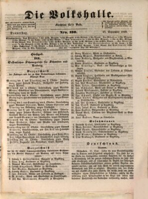 Die Volkshalle Donnerstag 27. September 1849