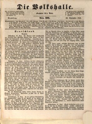 Die Volkshalle Samstag 29. September 1849