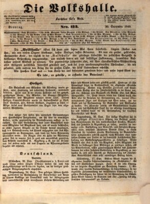 Die Volkshalle Sonntag 30. September 1849