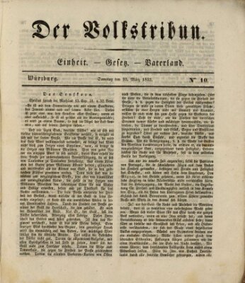 Der Volkstribun Samstag 10. März 1832