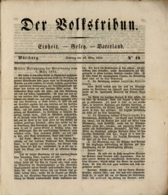 Der Volkstribun Samstag 24. März 1832