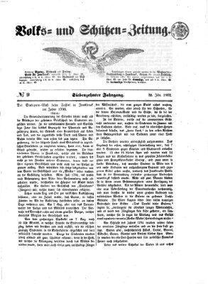 Volks- und Schützenzeitung Montag 20. Januar 1862