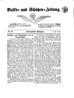 Volks- und Schützenzeitung Mittwoch 5. Februar 1862