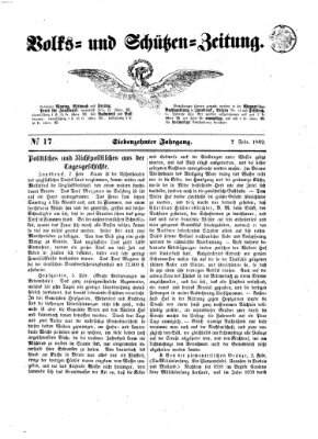 Volks- und Schützenzeitung Freitag 7. Februar 1862