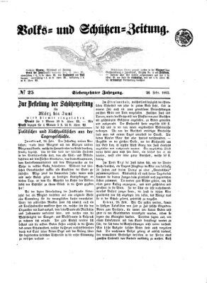 Volks- und Schützenzeitung Mittwoch 26. Februar 1862