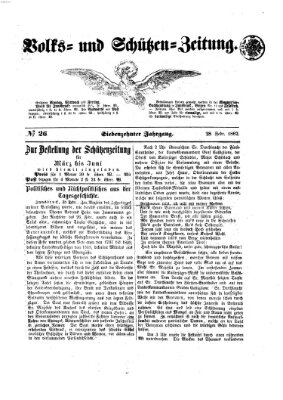 Volks- und Schützenzeitung Freitag 28. Februar 1862