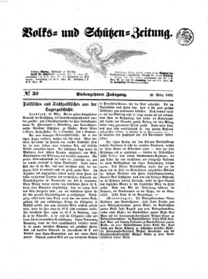 Volks- und Schützenzeitung Montag 10. März 1862