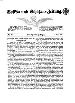 Volks- und Schützenzeitung Freitag 14. März 1862