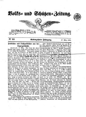 Volks- und Schützenzeitung Montag 17. März 1862