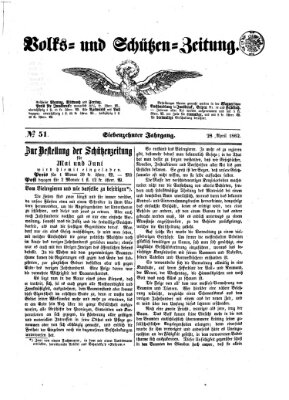 Volks- und Schützenzeitung Montag 28. April 1862