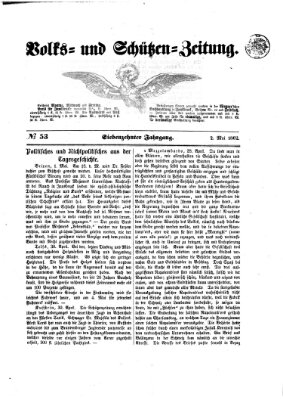 Volks- und Schützenzeitung Freitag 2. Mai 1862