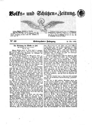 Volks- und Schützenzeitung Freitag 16. Mai 1862