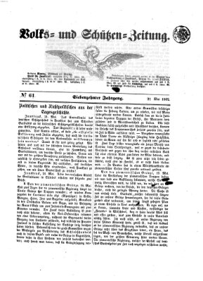 Volks- und Schützenzeitung Mittwoch 21. Mai 1862