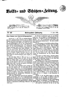 Volks- und Schützenzeitung Samstag 7. Juni 1862