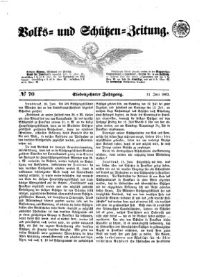 Volks- und Schützenzeitung Mittwoch 11. Juni 1862