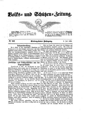 Volks- und Schützenzeitung Mittwoch 9. Juli 1862