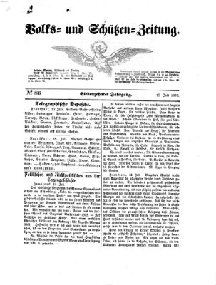 Volks- und Schützenzeitung Freitag 18. Juli 1862