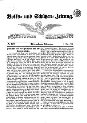 Volks- und Schützenzeitung Freitag 12. September 1862