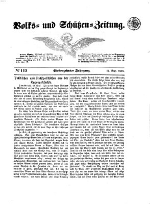 Volks- und Schützenzeitung Freitag 19. September 1862