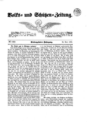 Volks- und Schützenzeitung Mittwoch 24. September 1862