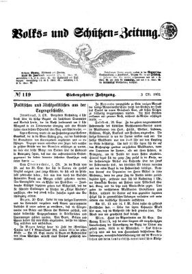 Volks- und Schützenzeitung Freitag 3. Oktober 1862