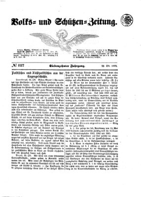 Volks- und Schützenzeitung Mittwoch 22. Oktober 1862