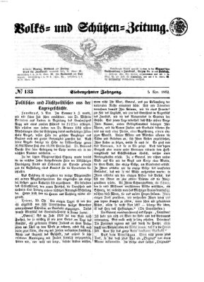 Volks- und Schützenzeitung Mittwoch 5. November 1862